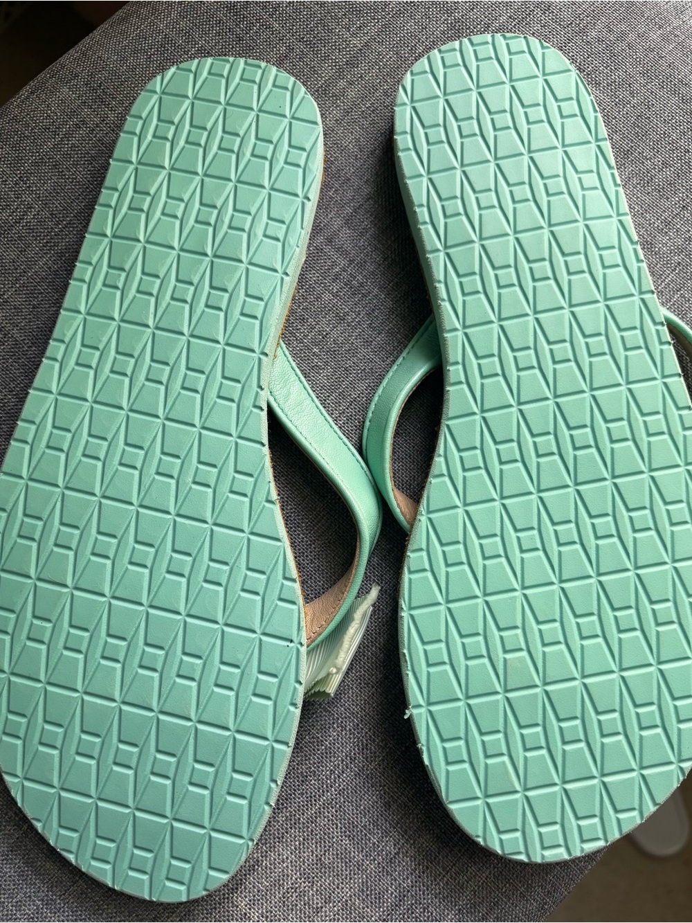 kate spade Mint Green Bow Thong Sandals with Gold Medallions - Picture 2 of 3